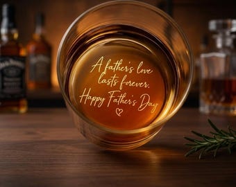 Father's Day Whiskey Glass, Engraved Rocks Glass, Gift For Dad, Father's Day Gift, Personalized Barware Gift, Dad Gift