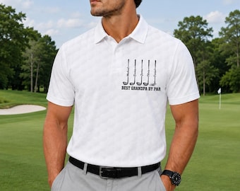 Polo personalizado "El mejor abuelo por par", regalo personalizado de camisa de golf para papá, regalo para el Día del Padre para amantes del golf, el mejor papá por par