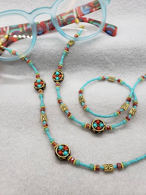 Ancient Egyptinspired Eyeglasses or Reading Glasses Chain Etsy