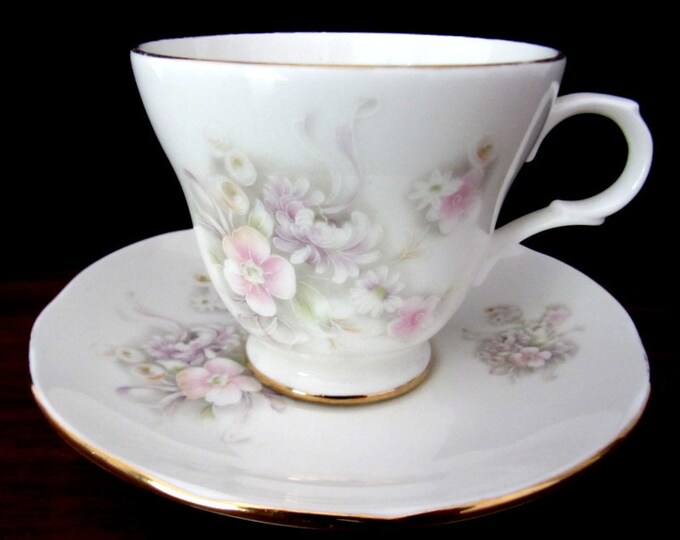 Crown Trent Fine Bone China Floral Tea Cup and Saucer Set. Etsy