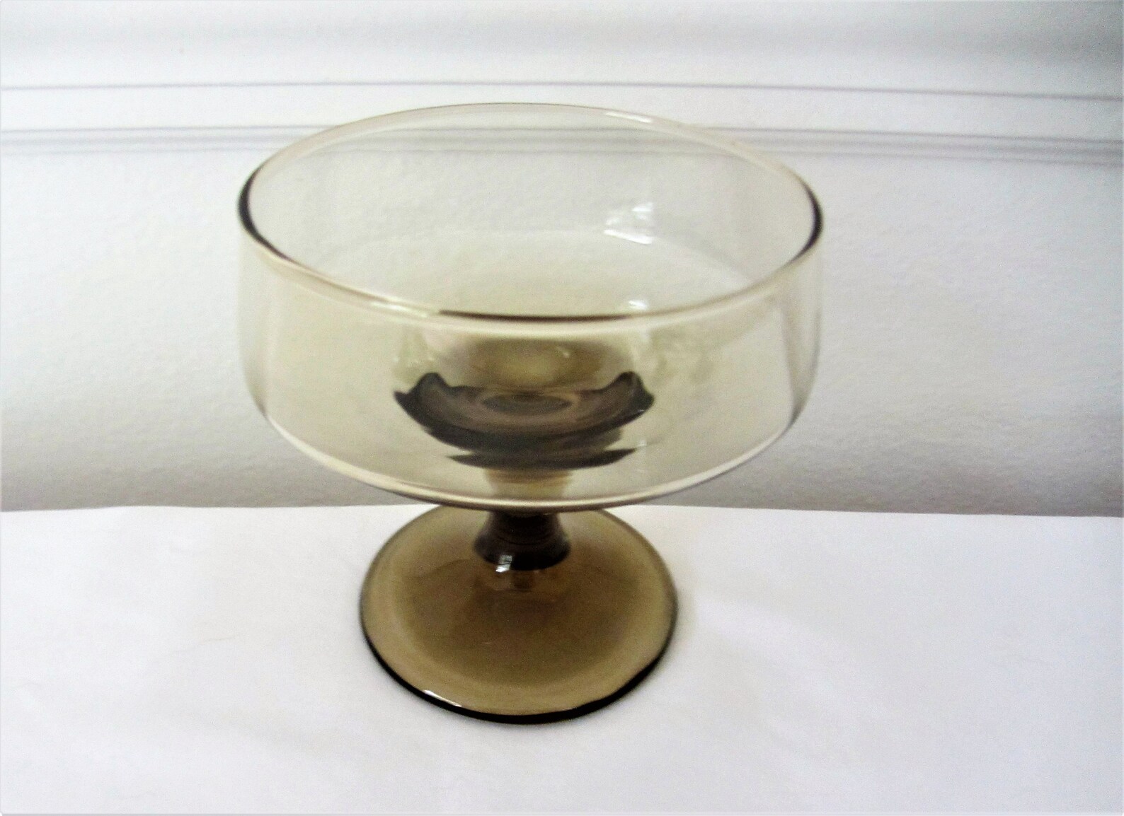 Brown Stemmed Glass Compote Dishes. Set Of Eight Etsy