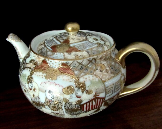 Royal Satsuma Fine Porcelain Gilt Teapot From Nippon Etsy