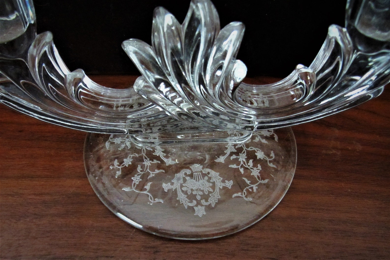 Art Deco Clear Glass Candle Holder Set Made By Fostoria Etsy