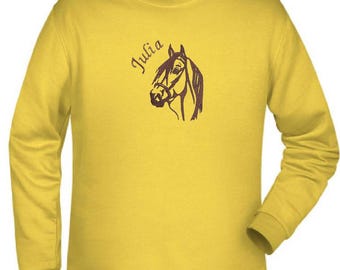 Personalized pet portrait with line art embroidery on a sweatshirt | Embroidery from photo | Dog, cat, horse, bird, pet, gift