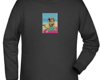 Personalized pet portrait embroidery on sweatshirt | Embroidered pet from photo | Custom sweater | Gift for animal lovers