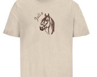 Personalized pet portrait with line art embroidery on a T-shirt, embroidery based on a photo | Dog, cat, horse, bird, favorite animal, pet gift