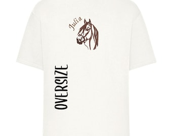 Personalized pet portrait with line art oversized T-shirt – embroidery from photo | Dog, cat, horse, bird, favorite animal, pet gift