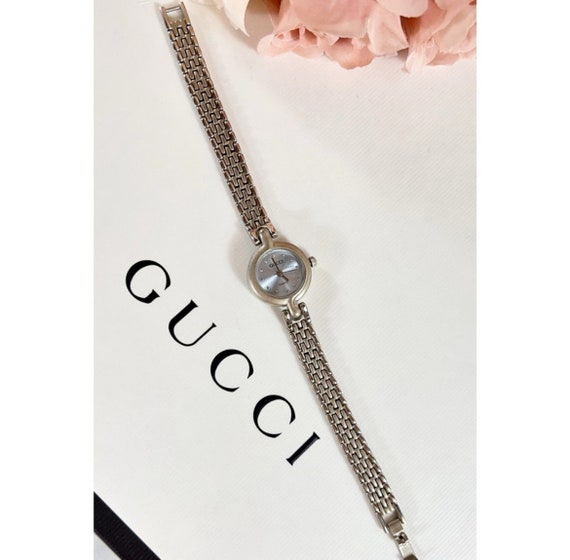 Gucci Silver Metal Chain Band with Silver Face Wa… - image 2