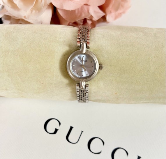 Gucci Silver Metal Chain Band with Silver Face Wa… - image 1