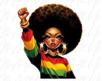 Afro Girl Power | Juneteenth png | Black People png | Freedom Day png | Civil Rights png | Black Women png | 1865 | Digital Download