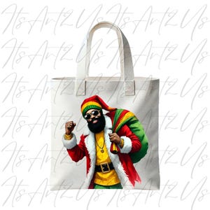 Right On Santa | Christmas Sublimation & DTF PNG | Black Santa Holiday Art