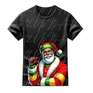 Sophisticated Santa  | Christmas Sublimation & DTF PNG | Black Santa Holiday Art