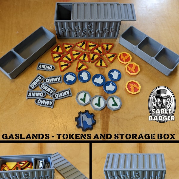 Gaslands - Caja de almacenamiento de fichas y terreno