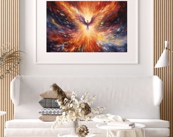 Fire and color, acrylic painting, phoenix color spectacle acrylic, impressive wall decoration, an incomparable eye-catcher for a modern home