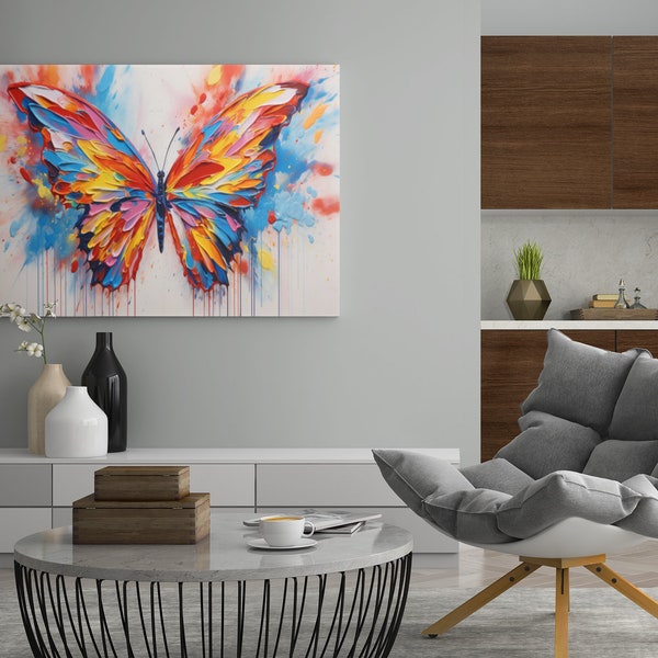 Butterfly Magic Abstract Painting on Canvas abstract art in butterfly shape colorful butterfly wall art canvas art