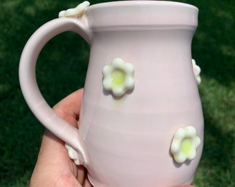 Flower  mug  free priority shipping 14-16 ounce