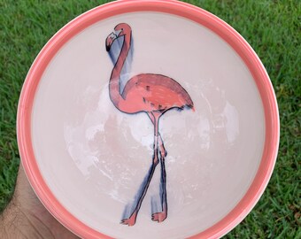 40oz Flamingo bowl free priority shipping