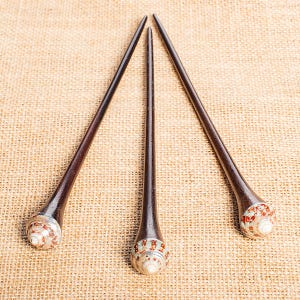 Pointed Spiral Shell Wooden Hair Stick