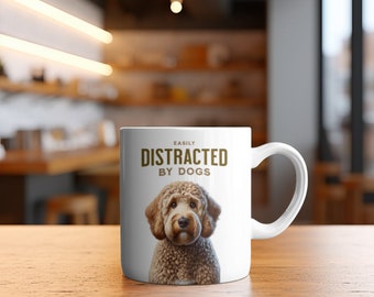 Taza Labradoodle: ¡Regalo ideal para los amantes de los perros! Taza de café premium para fanáticos de Labradoodle. Taza blanca de 11 oz.