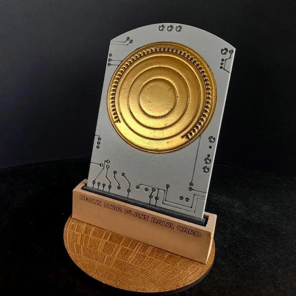 Death Star plans data-card movie prop replica (inspired by the prop seen in Rogue One and A New Hope)