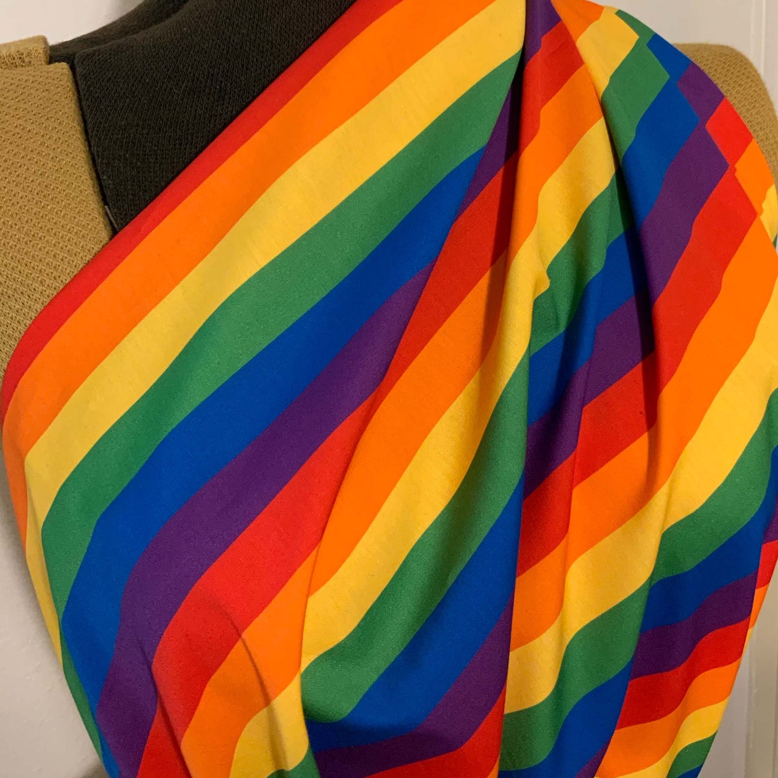 Pride fabric Rainbow Stripe Organic Cotton 60 wide Etsy