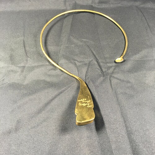 Vintage Wolfgang Handmade Bronze Malachite Necklace Choker shops