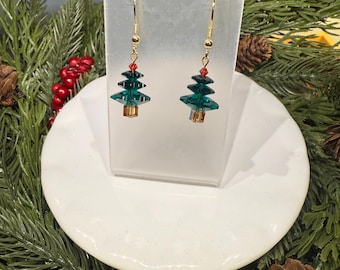 Evergreen Sparkle Earrings - Prestige Crystal Christmas Tree