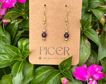 Amethyst Whisper Earrings - Amethyst | Gold Filled Beads