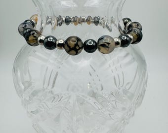 Phantom - Stretch Bracelet | Dragon Agate | Hematite | Stainless Steel