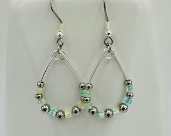 Jupiter Earrings - Teardrop shaped earrings with metal beads and crystals