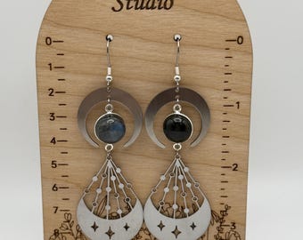 Moon Dancer Earrings - Celestial | Labradorite stone
