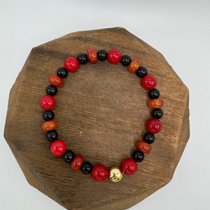 Fiery Elegance Bracelet - Carnelian Agate | Red Jade | Black Onyx