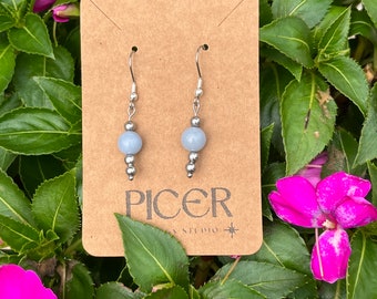 Heart of an Angel Drop Earrings - Angelite | Stainless Steel
