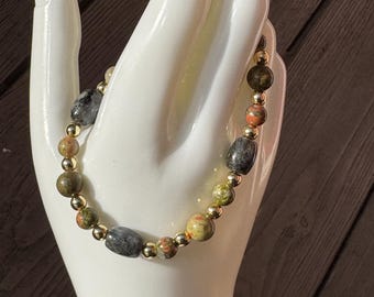 Forest Twilight Bracelet - Unakite | Labradorite