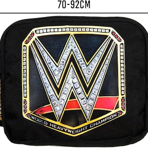 Riñonera con cinturón de campeonato de la WWE / Mercancía de lucha libre / Riñonera negra de acción con bolsillo cruzado y cintura ajustable, talla única