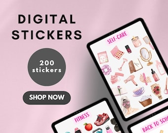 NEW Digital stickers| Stickers book| Goodnotes stickers| Pre-cropped stickers| Pink sticker|Journal stickers|Stickers pack| PNG