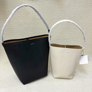 Minimalist Leather Bucket Tote, Women's Shoulder Bag, Everyday Casual Tote Bag