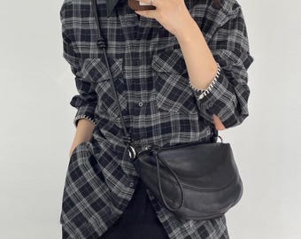 Lambskin Croissant Bag, Genuine Leather Shoulder Bag, Leather Sling Bag