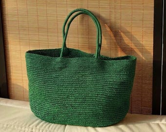 Large Straw Tote Bag,Raffia Beach Bag,Women Summer Tote,Woven Straw Bag,Minimalist Bag