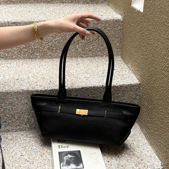 Elegant Shoulder Bag,Genuine Leather Handbag,Minimalist Tote Bag