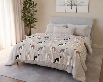 Soft Italian Greyhound Blanket | Cream | Iggy | Polyester | Fleece Throw | Soft Fluffy Blanket | Dog Lover | Perfect Gift Idea For Puppy