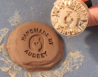 Custom Brass Pottery Stamp: Personalized Clay Maker&#39;s Mark