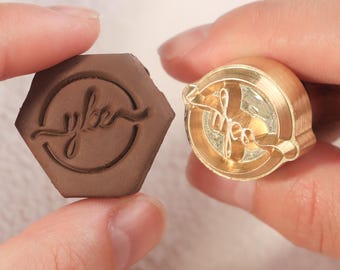 Personalized Brass Pottery Stamp: Custom Polymer Clay Maker&#39;s Mark Stamp, Birthday Gifts for Potter
