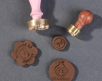 Pottery Stamp Custom, Polymer Clay Signature Tool, Letter Ceramic Stamp Makers Mark, Christmas Gifts