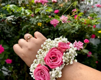 Fresh Flower Bracelet: Indian Wedding Corsage