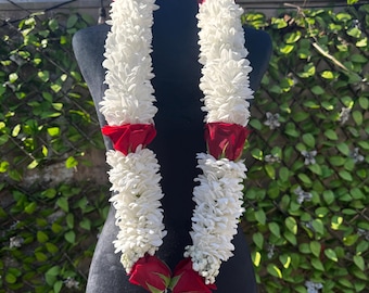 Fresh Flower Wedding Garland: Indian Nikkah Bride & Groom Mala