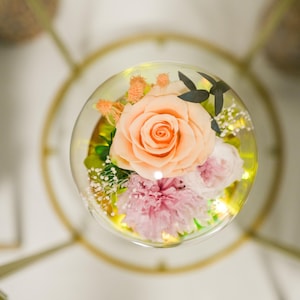 Forever Rose in Glass Dome: Preserved  Flowers