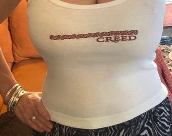 Creed medium white Tank top-Girls-Vintage-Y2k