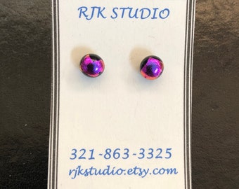 Dichroic Glass stud earrings