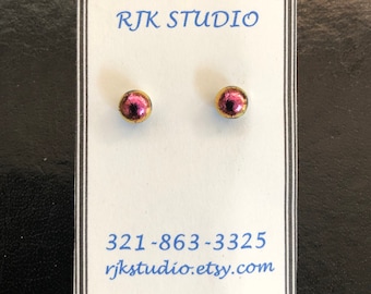 Dichroic Glass stud earrings